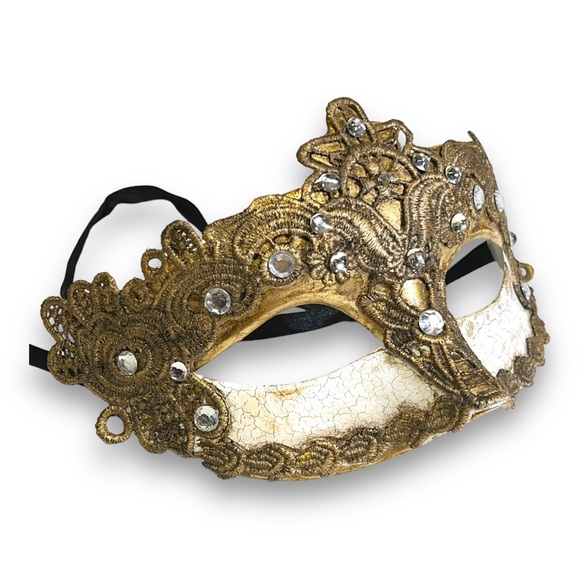 GOLD Vintage MARDI GRA or MASQUERADE MASK CIRCA 2014 - Picture 10 of 14